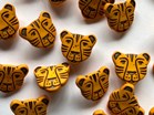 Tiger Buttons - Orange - 15mm