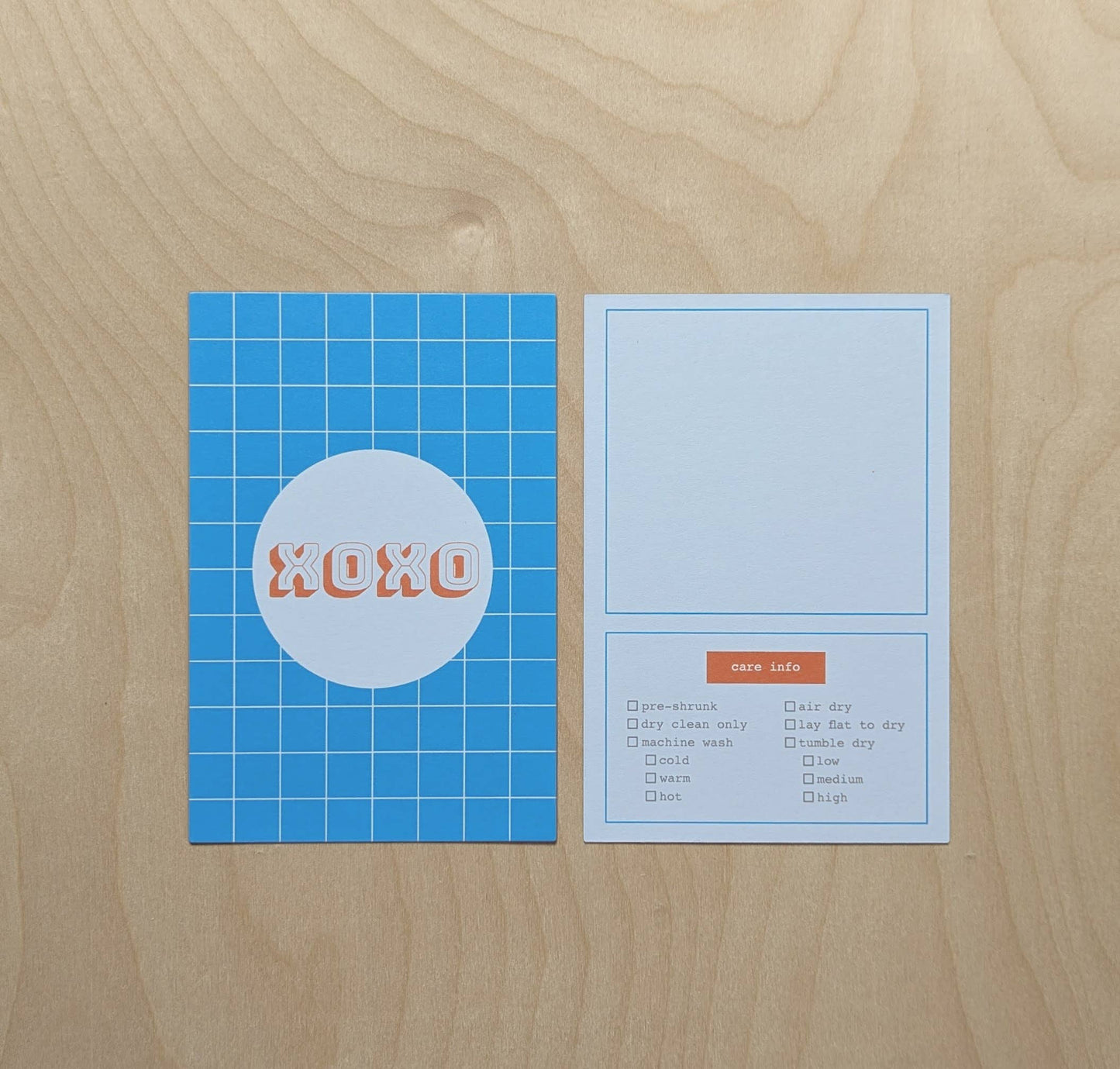 Cards with Care Instructions for Knit & Sewn Gifts