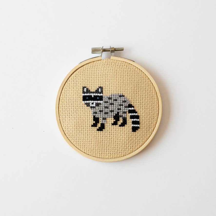 Racoon Cross Stitch Kit for Beginners