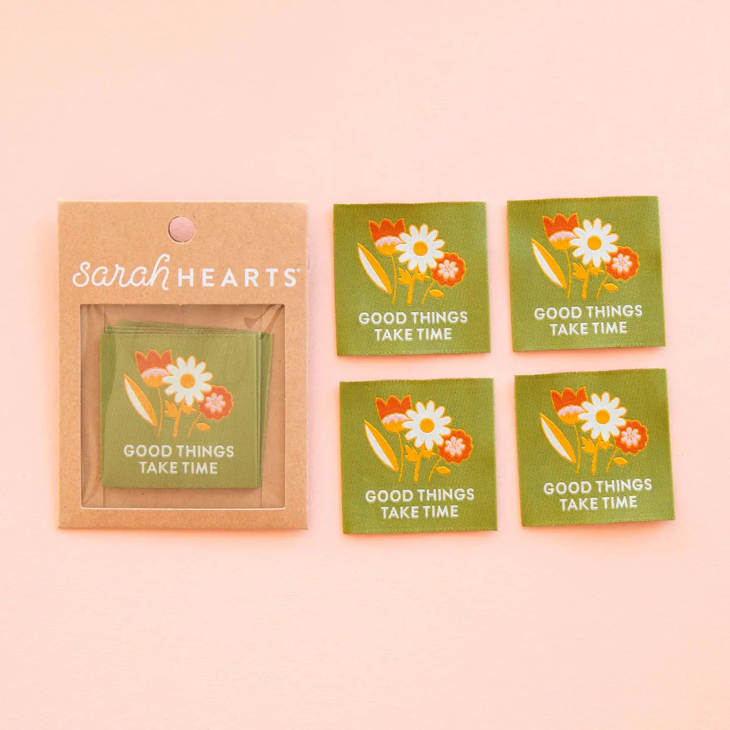Good Things Take Time Woven Labels
