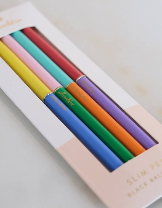 Slim Pen, Set of Four | Duo-Tone Classic Rainbow