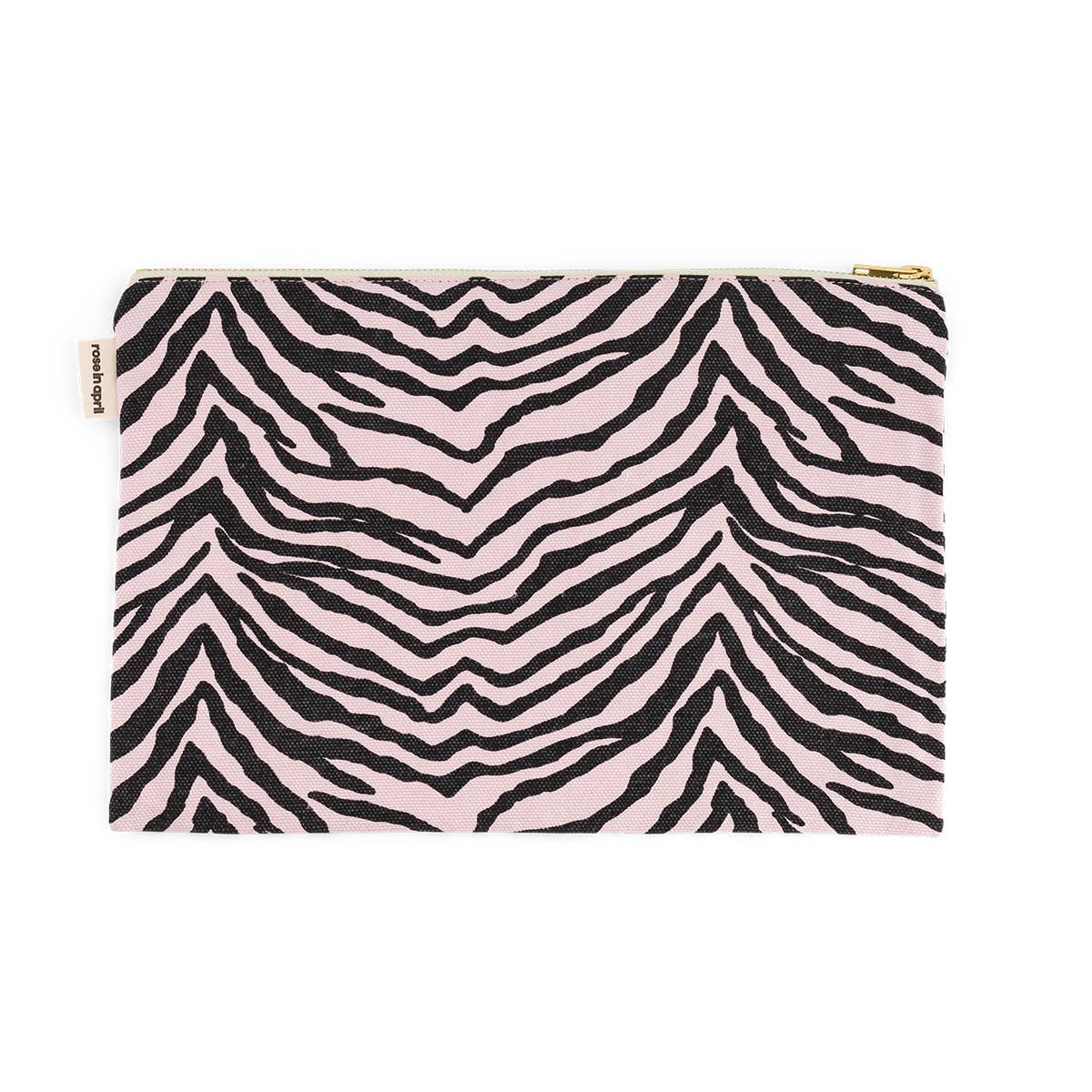 Zippered Pouch - Large - Rose in April