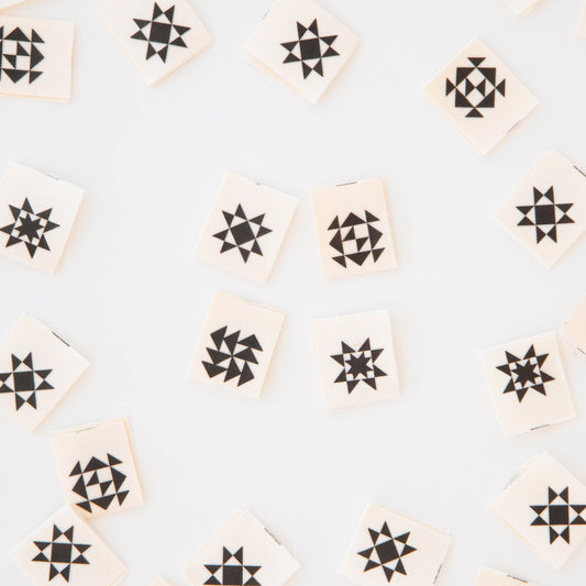 Black Quilt Block Garment Labels