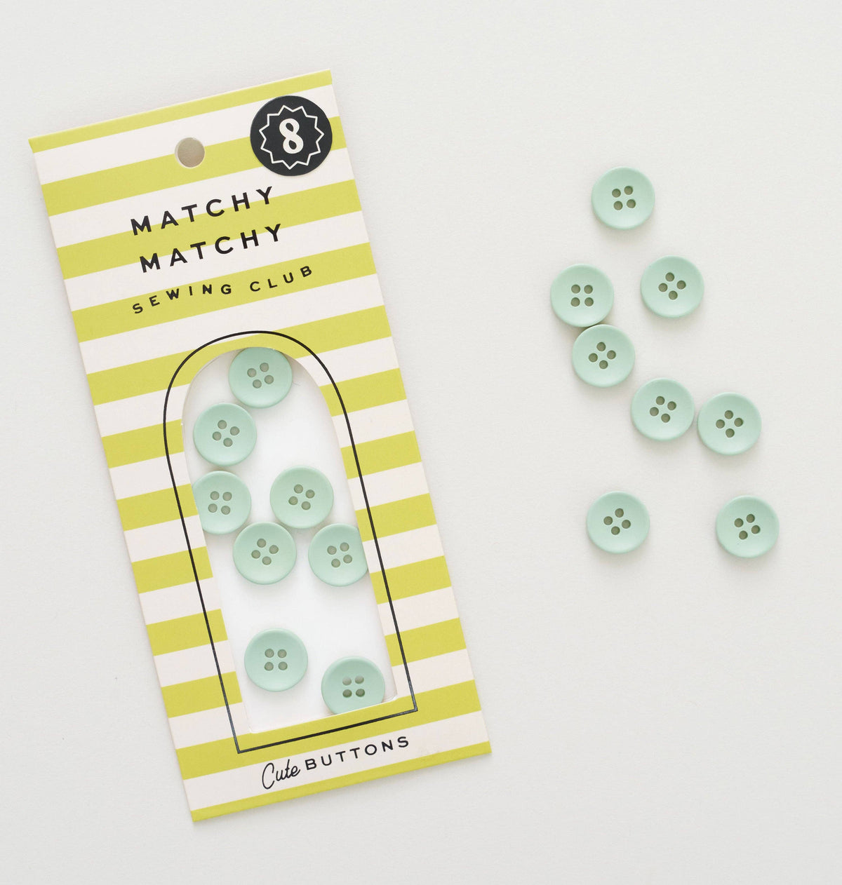 Sage Mini Retro Buttons
