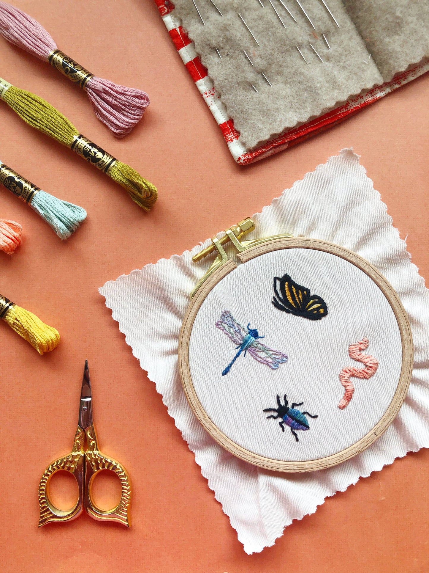Bugs Embroidery Patterns - Stick and Stitch Insect Embroidery