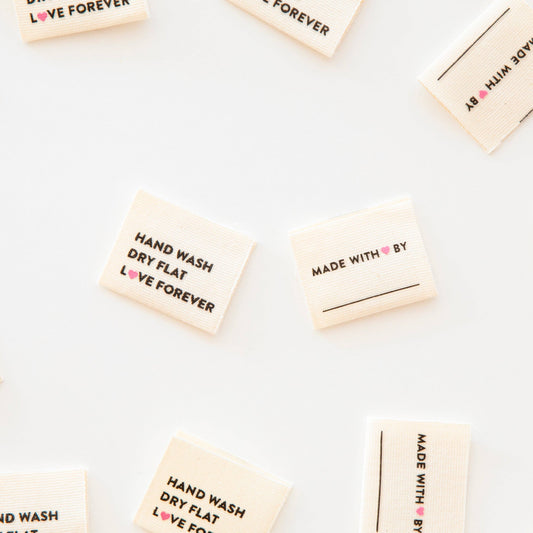 Hand Wash Dry Flat Organic Cotton Knitting and Sewing Labels