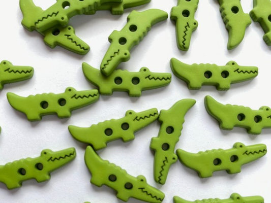Green Alligator buttons - 25mm