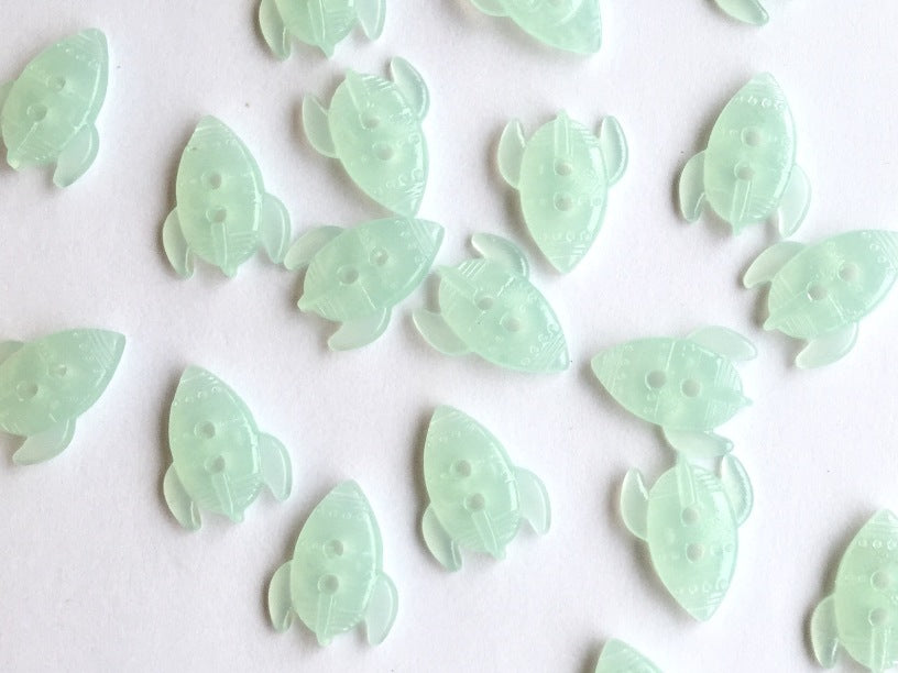 Rocket Buttons - Glow in the Dark - 15mm