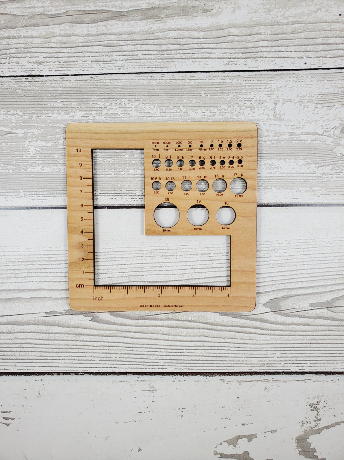 4 inch Universal Knitting Needle & Crochet Hook Gauge