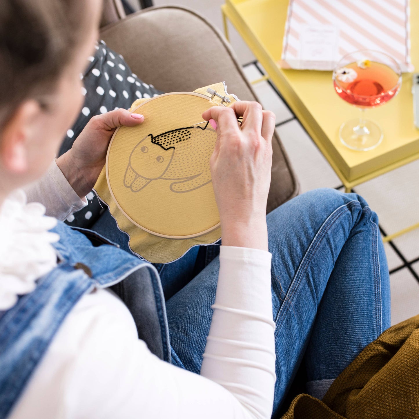 Cat Jane Foster Embroidery Hoop Kit