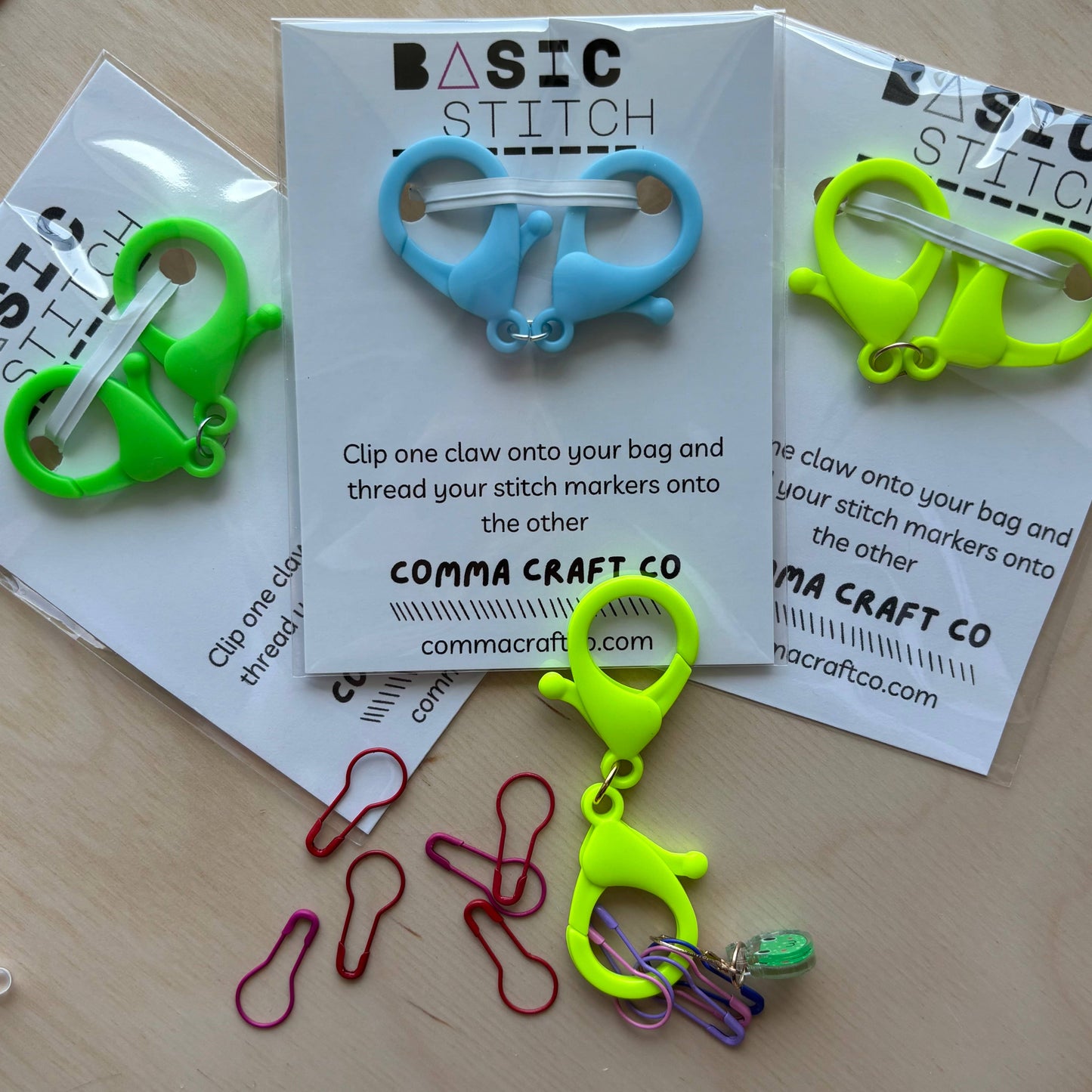 Stitch Marker Claw Clip Holder Keychain - Basic Stitch Knit