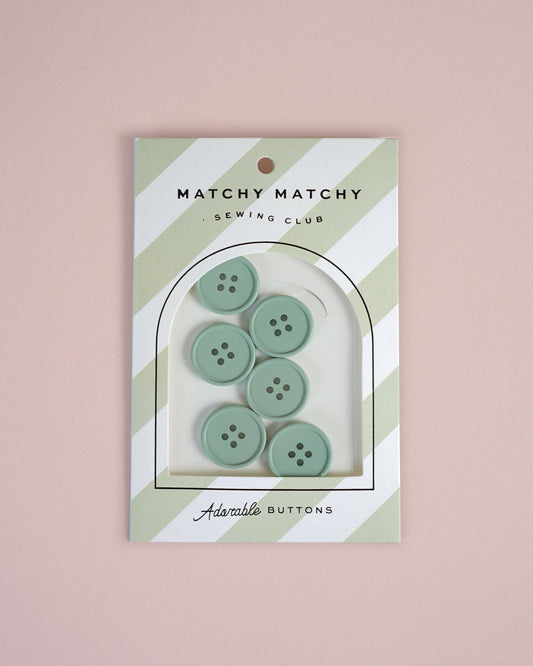 7/8" Retro Buttons - Set of 6 - Matchy Matchy Sewing Club