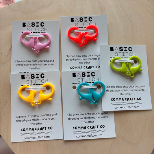 Stitch Marker Claw Clip Holder Keychain - Basic Stitch Knit