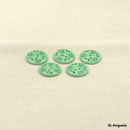 18 mm “Fleurettes d'antan” buttons (4 colors available)