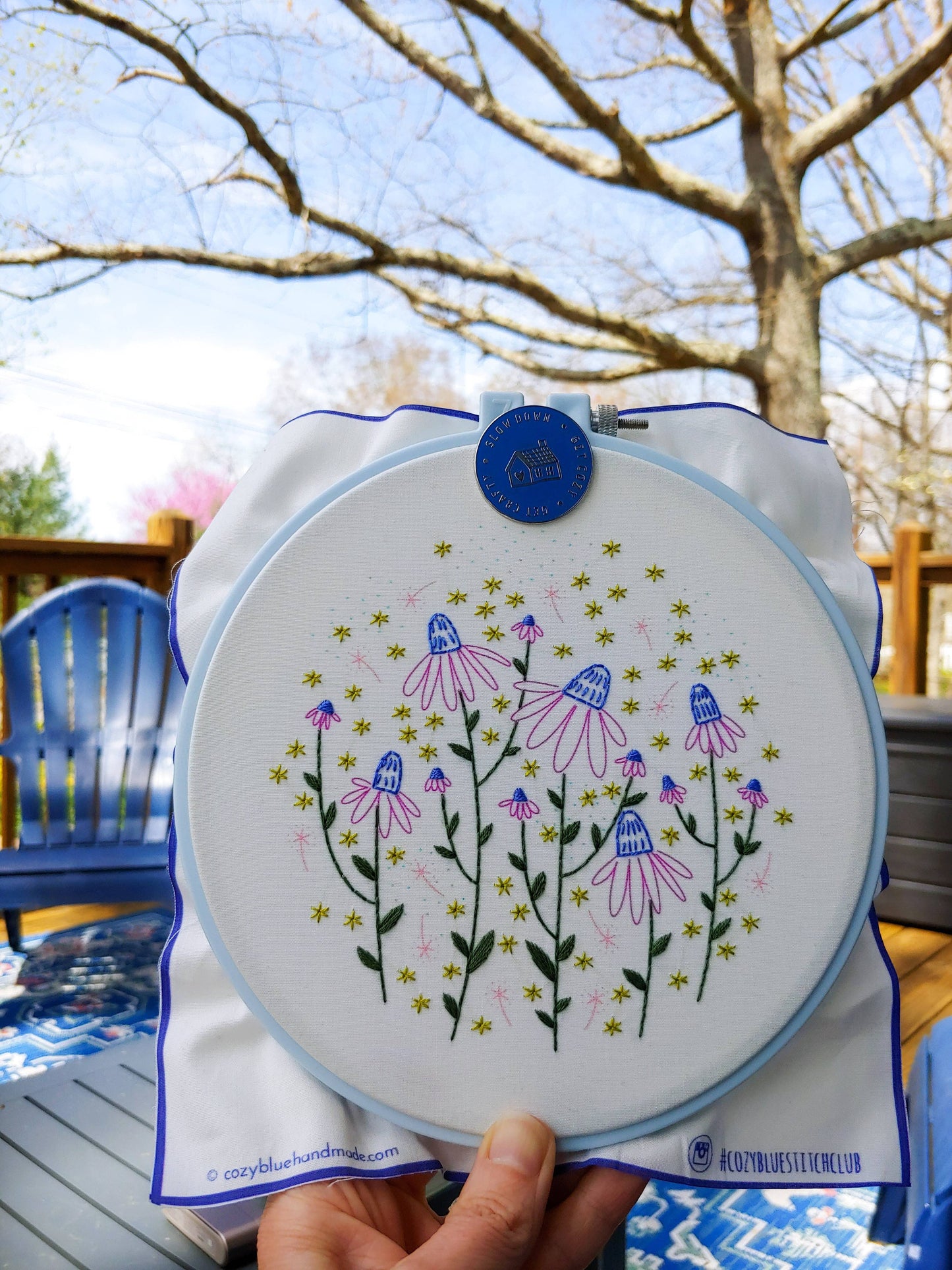 coneflower magic embroidery kit
