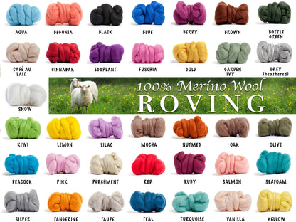 Parchment Merino Roving - 1 ounce