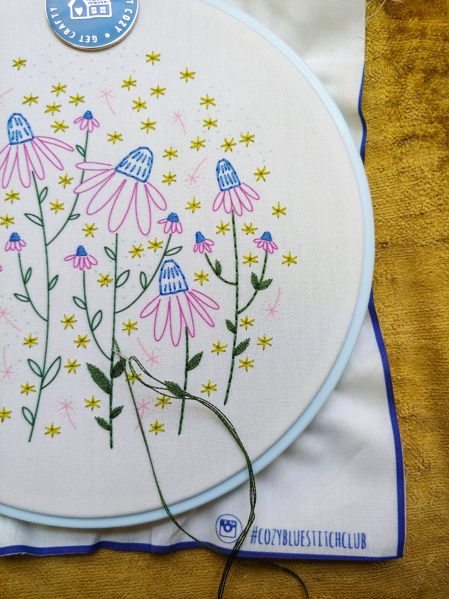 coneflower magic embroidery kit