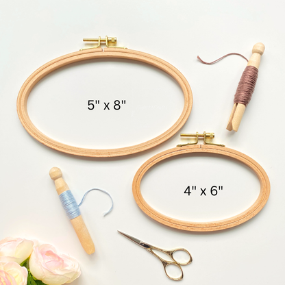 Oval Beechwood Embroidery Hoops,  Cross Stitch Hoop Frames