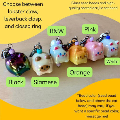 Chonky Cat Stitch Markers – Knitting Crochet Charm Progress Keeper - Cat Breeds