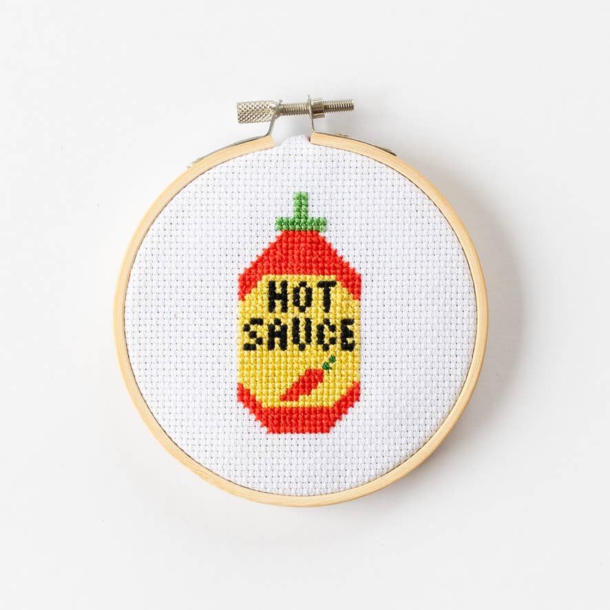 🌶 Hot Sauce Mini Cross Stitch Kit