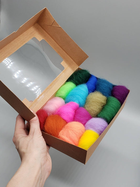 Large Wool Color Box- 16 Colors - Wooliza
