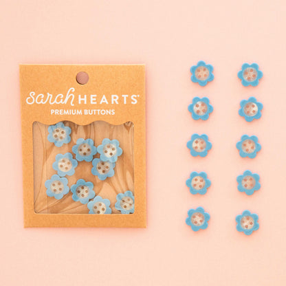Blue Daisy Small 5/8" Buttons
