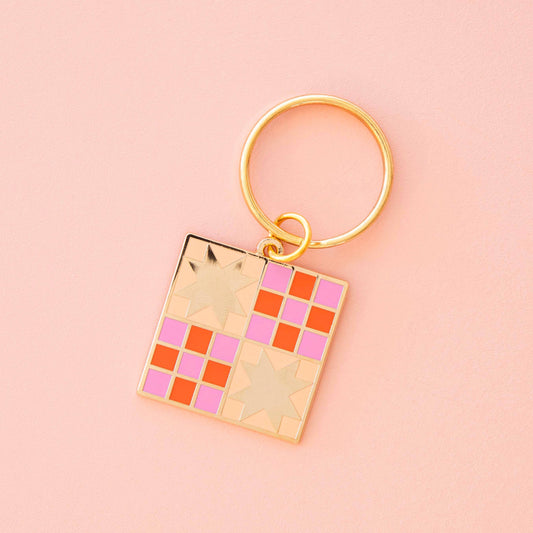 Then Came June Campfire Glow Quilt Keychain -  Bag Charm