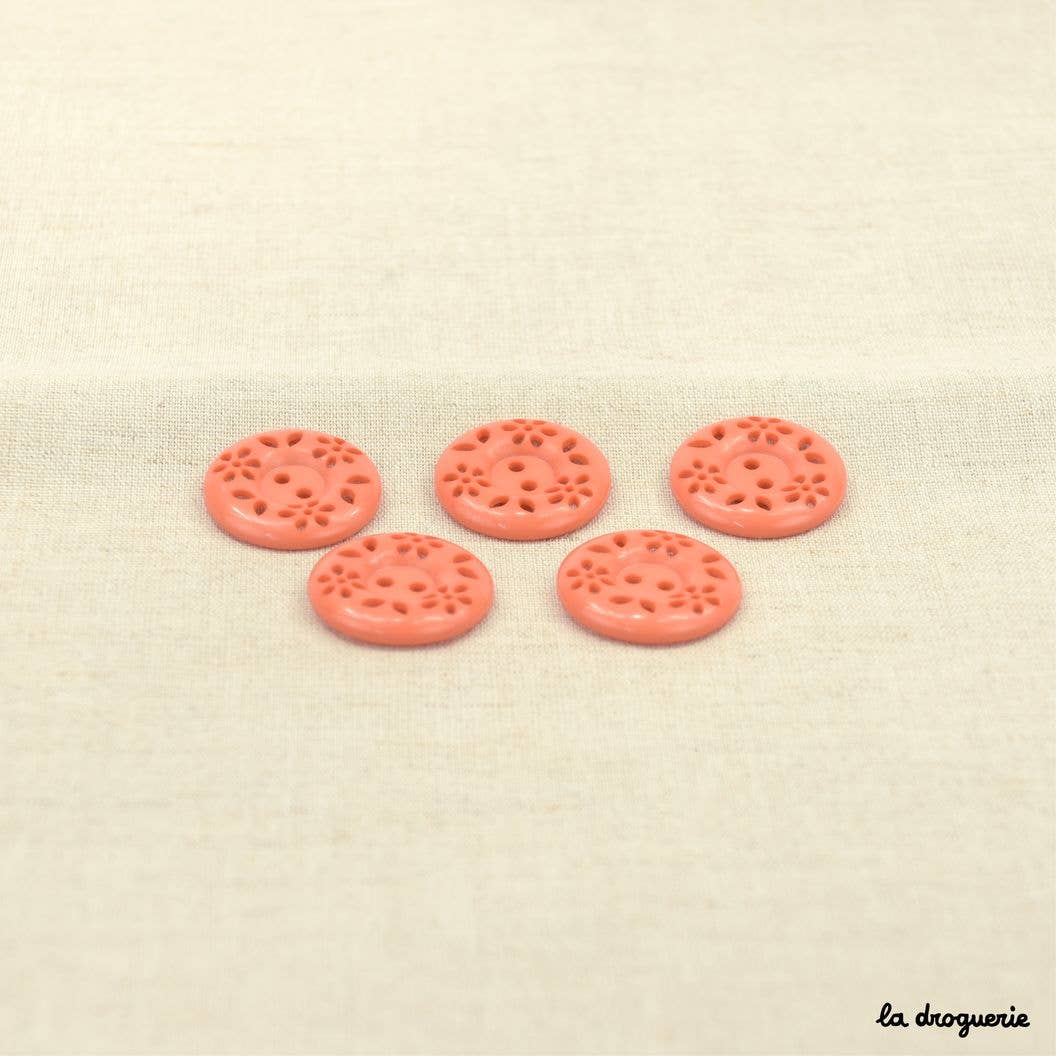 18 mm “Fleurettes d'antan” buttons (4 colors available)