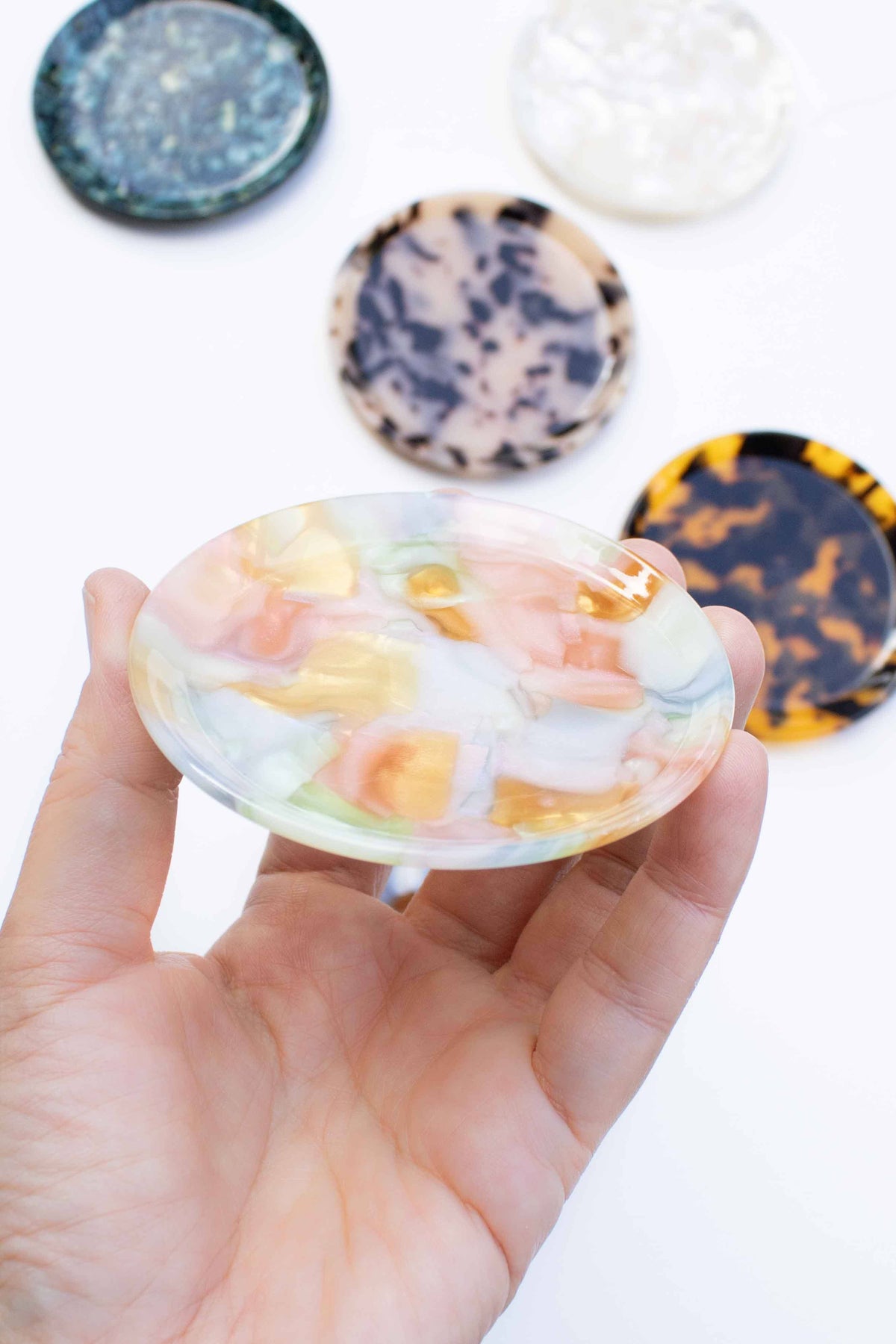 Cellulose Acetate Round Trinket Tray