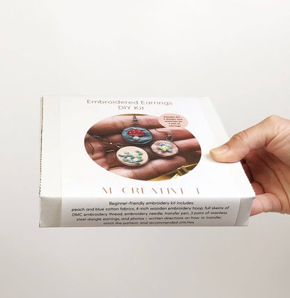 Embroidered Earrings - Embroidery Kits for Beginners