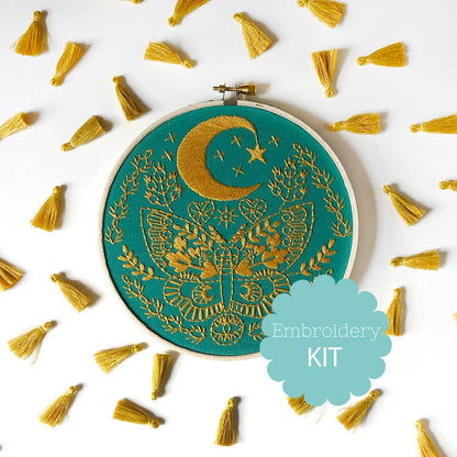 Lunar Moth Embroidery Kit