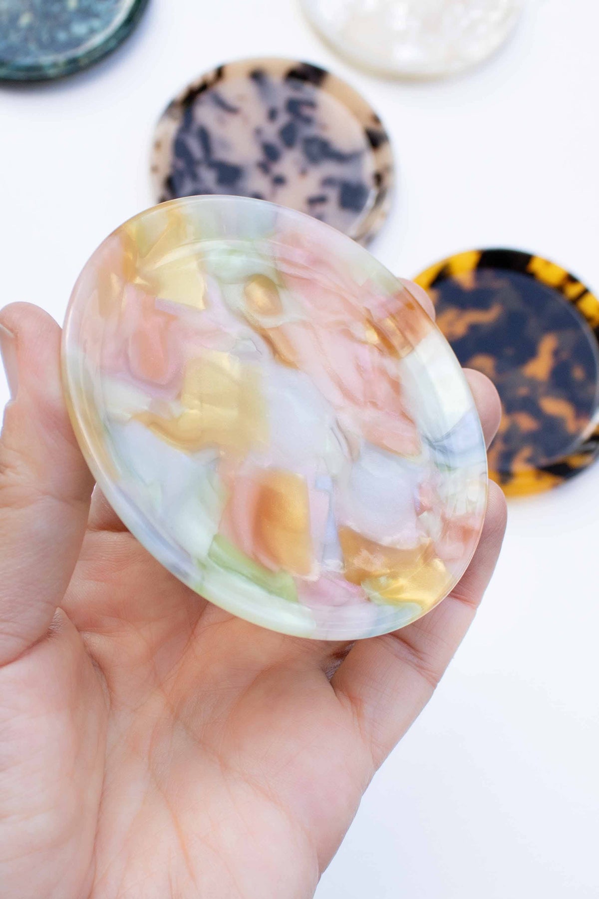 Cellulose Acetate Round Trinket Tray