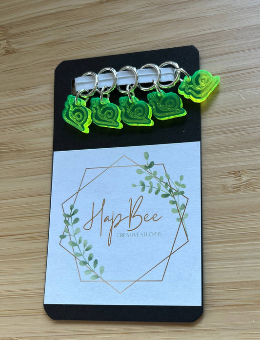 SLOW IT DOWN SNAILS Stitch Marker Set