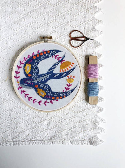 Swallow Embroidery Kit