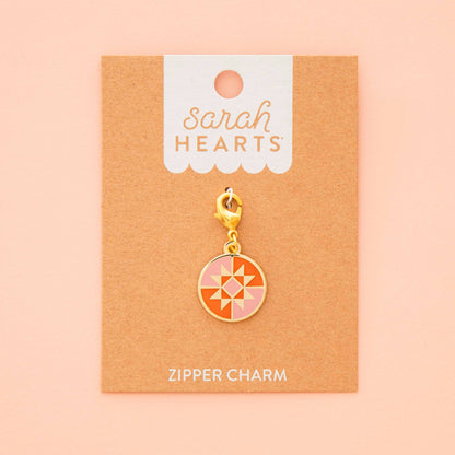 Round Quilt Star Removable Zipper Charm