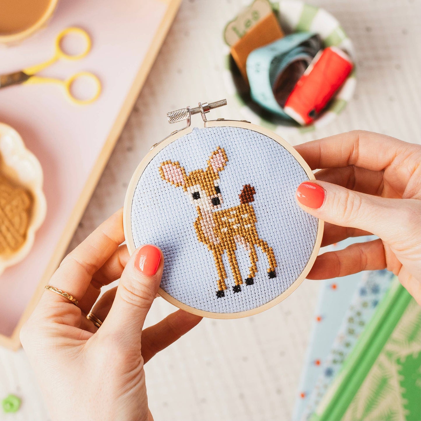 Baby Deer Fawn Cross Stitch Kit