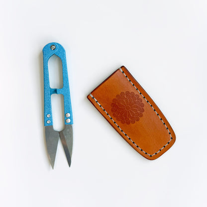 Dandelion Logo Japanese Thread Snips w/ K&G Leather Sheath