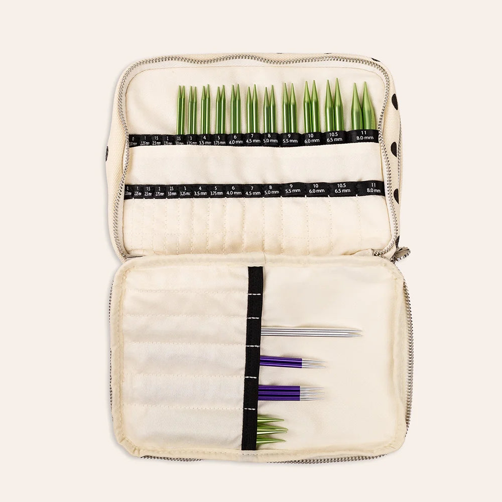 Polka Dot Canvas Needle Case