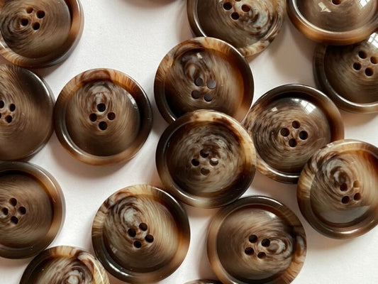 Imitation Tortoise Shell Buttons - 20mm