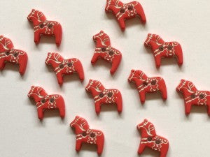 Dala Horse Buttons  - 18mm