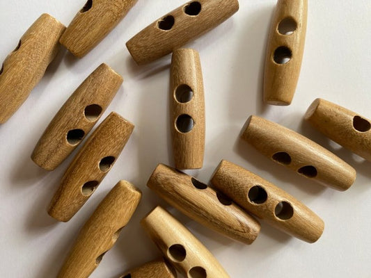Olive Wood Toggles - 35mm