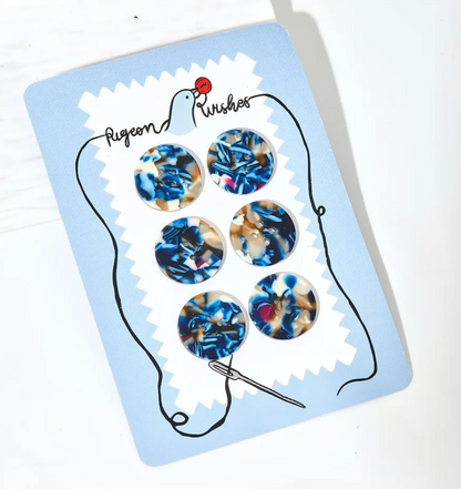 25mm Buttons - set of 6 - Pigeon Wishes