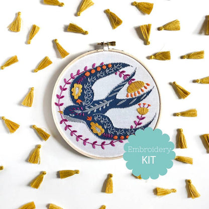 Swallow Embroidery Kit