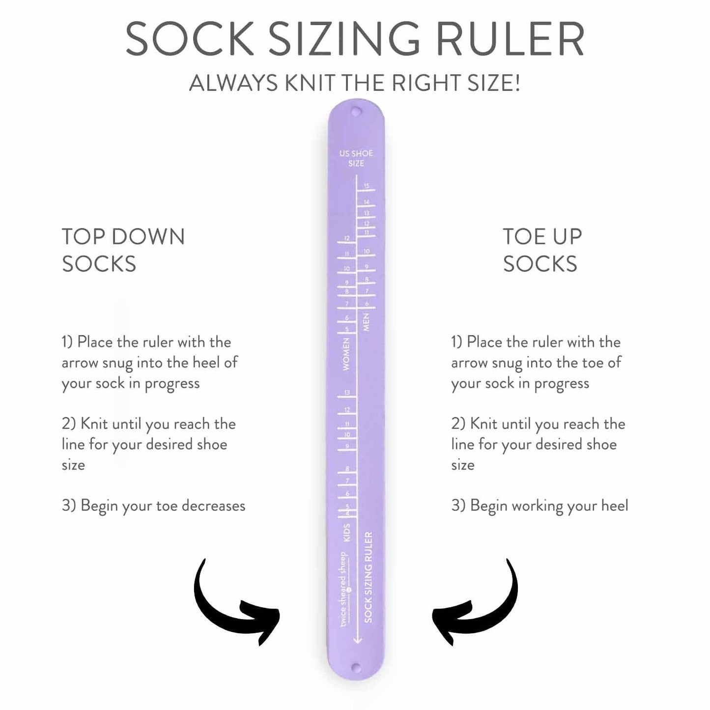 Sock Ruler - Sock Sizing Bracelet Ruler