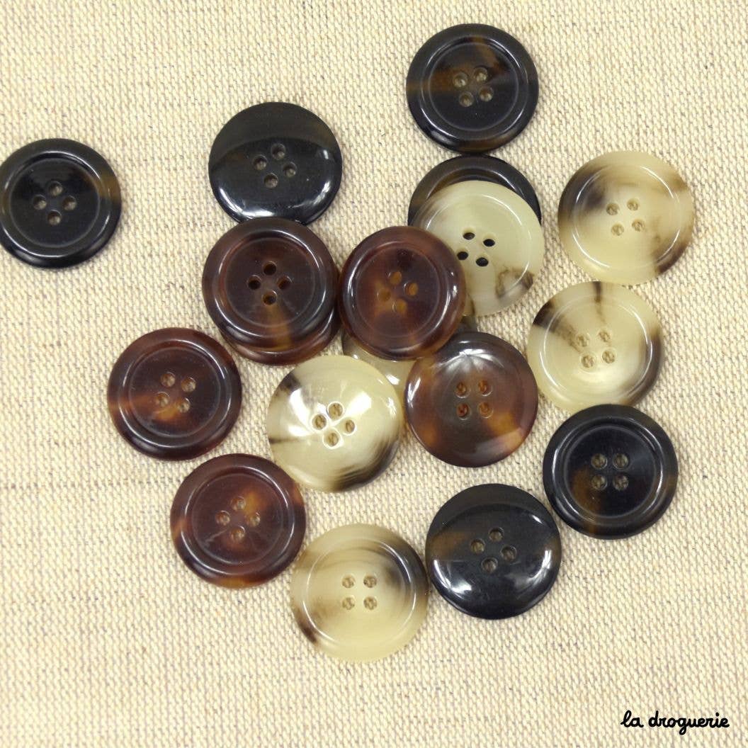 Tortoise shell buttons - multiple sizes