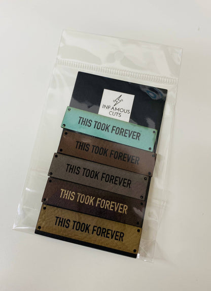 This Took Forever — Leather Sewing Label