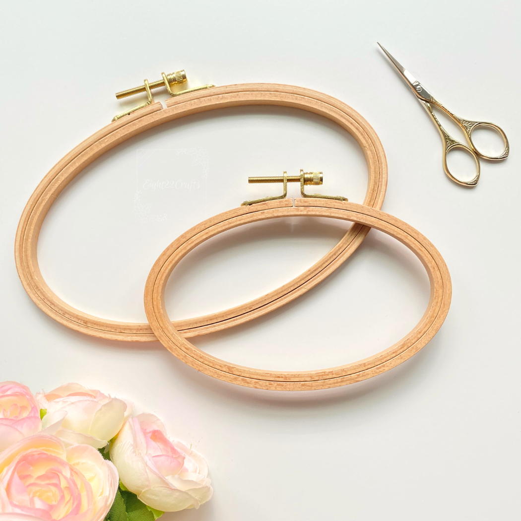 Oval Beechwood Embroidery Hoops,  Cross Stitch Hoop Frames