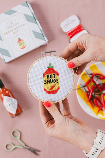 🌶 Hot Sauce Mini Cross Stitch Kit