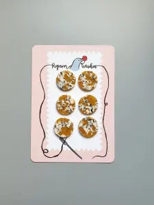 25mm Buttons - set of 6 - Pigeon Wishes