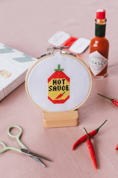 🌶 Hot Sauce Mini Cross Stitch Kit